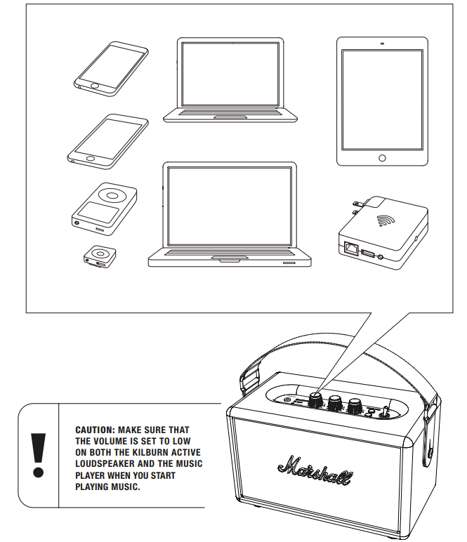 Marshall Kilburn – Portable Active Stereo Speaker-use